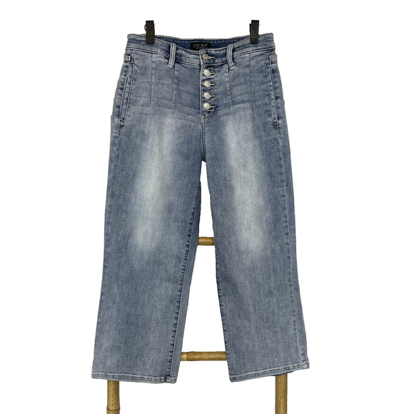 Judy Blue High Waist Wide Crop Utility Jeans with Patch Pocket main image 0